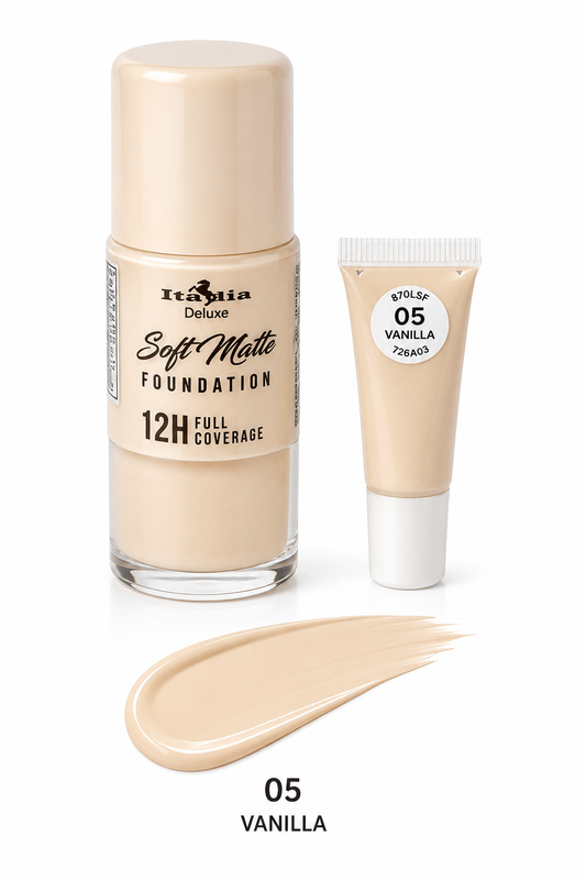 Italia Deluxe Soft Matte Foundation – 12H Full Coverage