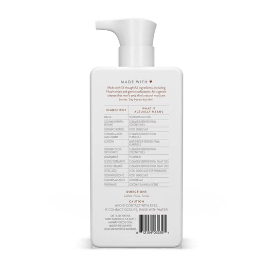 Native Moisturizing Facial Cleanser, Coconut & Vanilla, 12oz