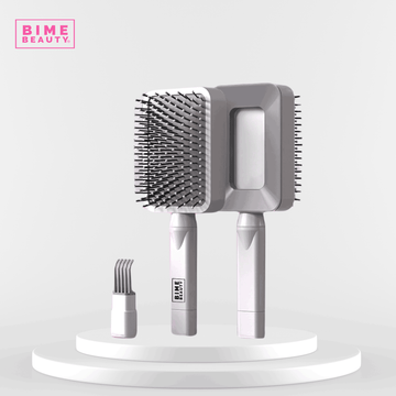 3D Self-cleaning Deluxe Rectangular Hair Brush: White
