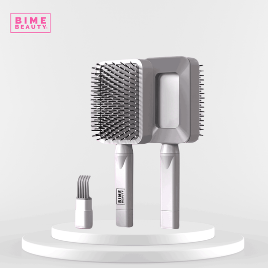 3D Self-cleaning Deluxe Rectangular Hair Brush: White