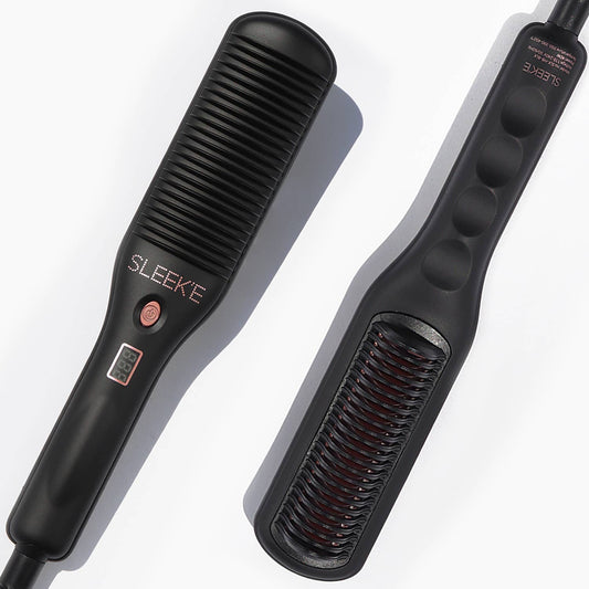 Ceramic Straightening Brush: Black and Rose Gold