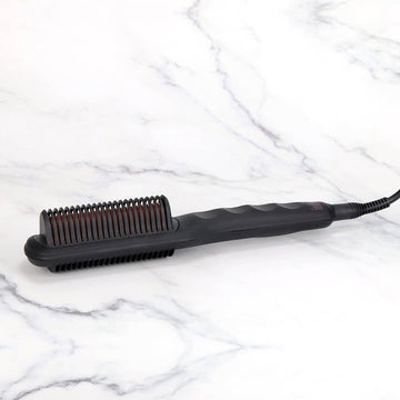 Ceramic Straightening Brush: Black and Rose Gold