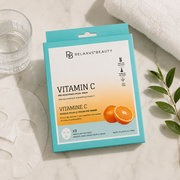 Relaxus Beauty Vitamin C Pre-Moistened Facial Mask (3-Pack)