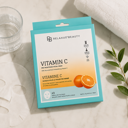 Relaxus Beauty Vitamin C Pre-Moistened Facial Mask (3-Pack)