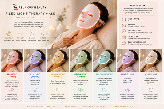 Relaxus Beauty LED Light Therapy Face Mask