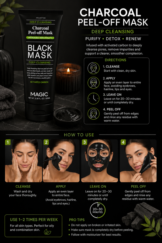 Magic Collection Deep Cleansing Charcoal Peel-Off Mask – Activated Carbon