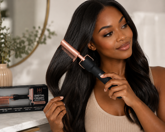 Hot & Hotter Digital Ceramic Pressing Comb with Curved Teeth