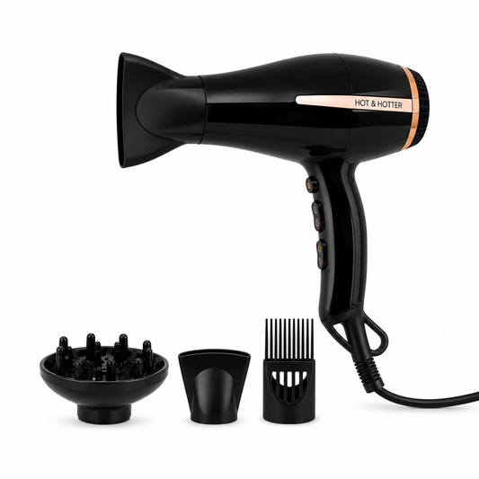 Hot & Hotter 1875W Ceramic Ionic Dual Turbo AC Hair Dryer